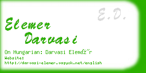 elemer darvasi business card